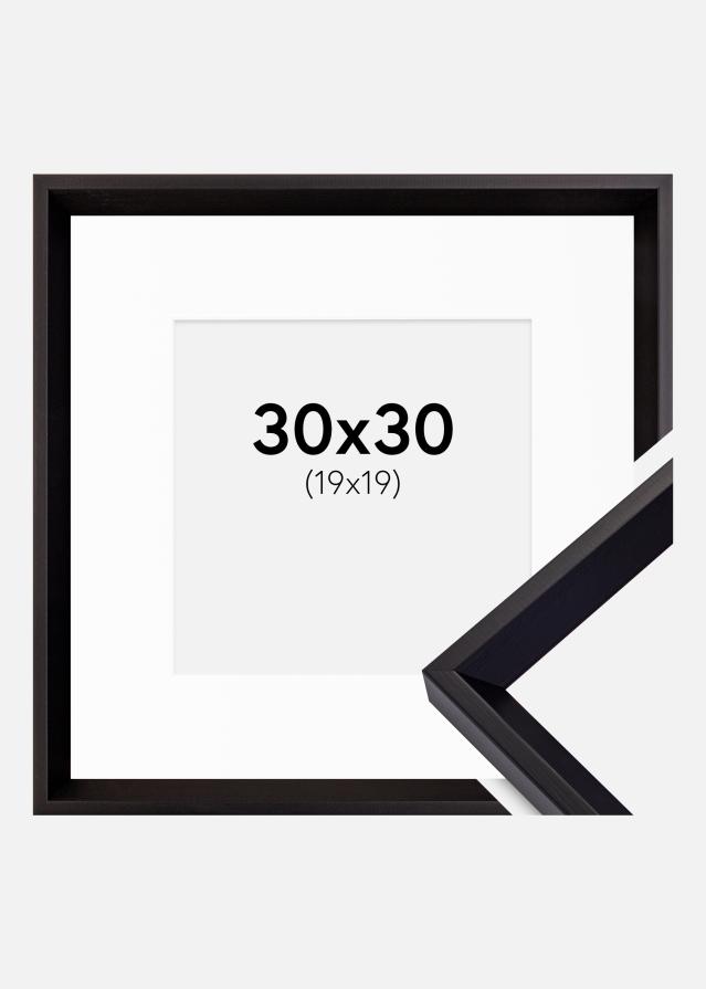 Ram med passepartou Rahmen Globe Schwarz 30x30 cm - Passepartout Weiß 20x20 cm
