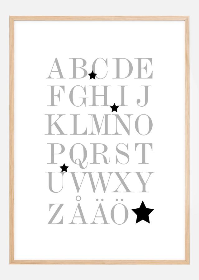Bildverkstad ABC - Grau/Schwarz Poster