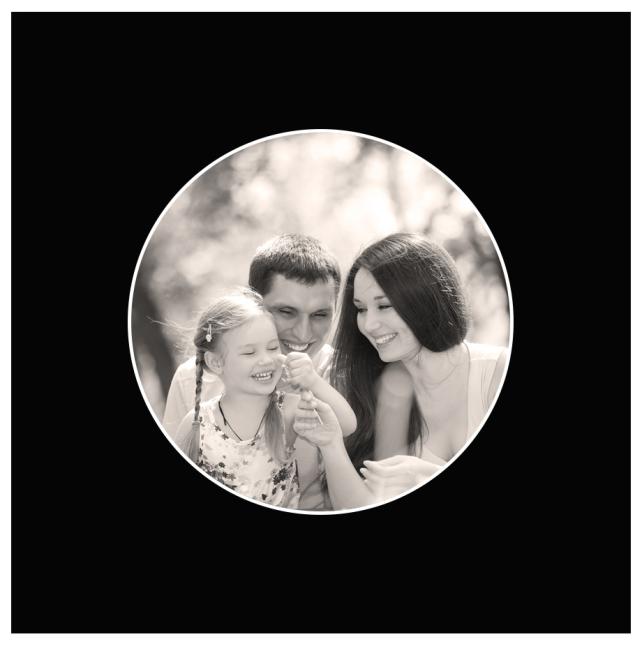 Galleri 1 Passepartout Rund Schwarz 40x40 cm (29x29 cm)