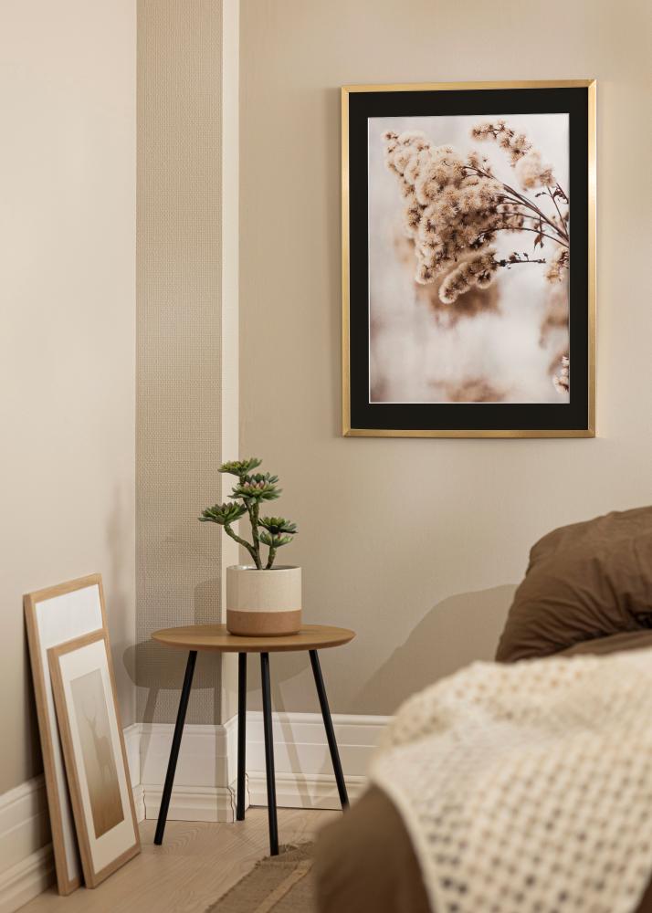 Ram med passepartou Rahmen Trendy Gold 50x60 cm - Passepartout Schwarz 35x45 cm