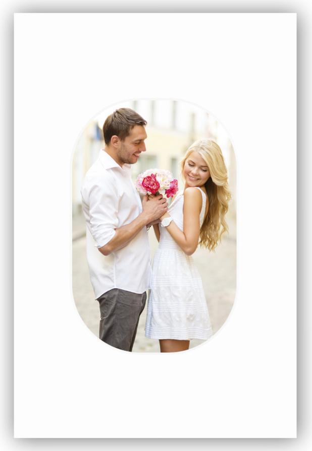 Galleri 1 Passepartout Weiß Abgerundete Ecken 40x50 cm (29x39 cm)