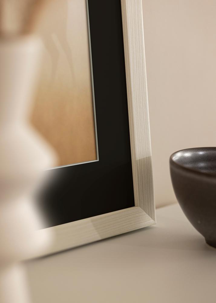 Ram med passepartou Rahmen Fiorito Weiß 40x60 cm - Passepartout Schwarz 25x50 cm