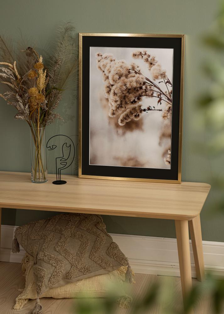 Ram med passepartou Rahmen Trendy Gold 50x60 cm - Passepartout Schwarz 35x45 cm