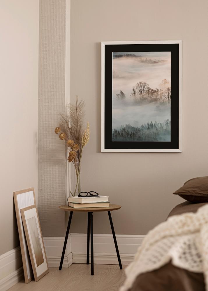 Ram med passepartou Rahmen Fiorito Weiß 40x60 cm - Passepartout Schwarz 25x50 cm