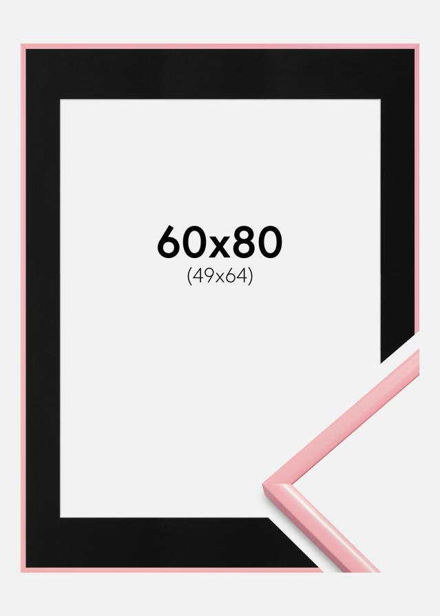 Ram med passepartou Rahmen New Lifestyle Rosa 60x80 cm - Passepartout Schwarz 50x65 cm