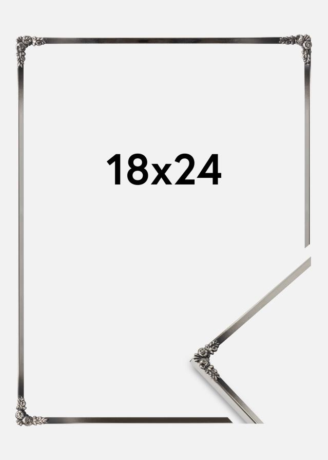 Estancia Rahmen Rosen Metall Silber 18x24 cm