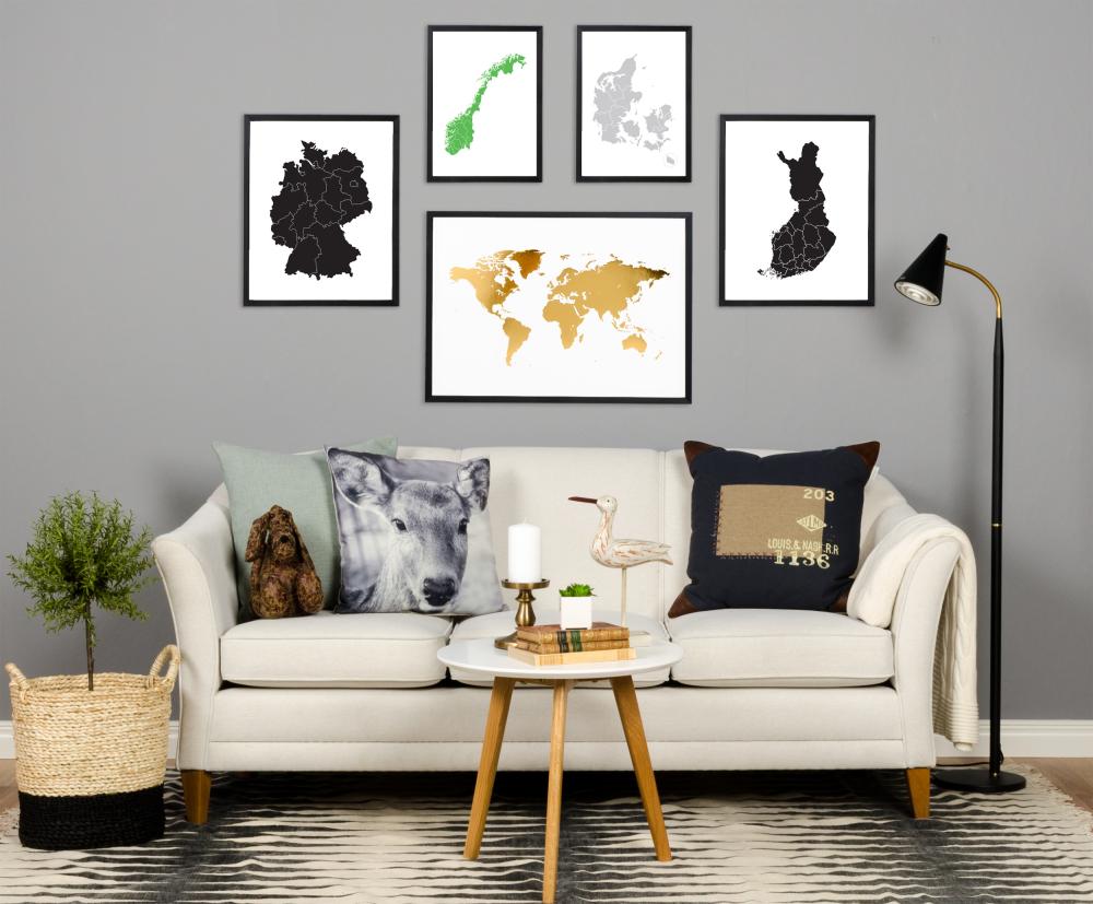 Bildverkstad Karte - Finnland - Schwarz