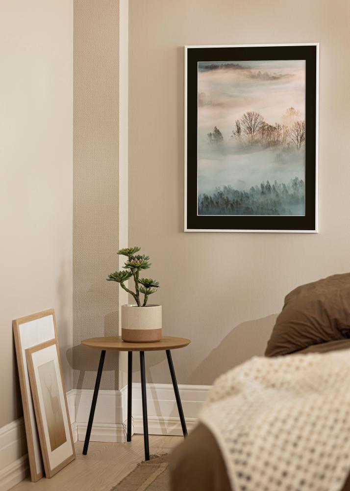 Ram med passepartou Rahmen New Lifestyle Weiß 70x100 cm - Passepartout Schwarz 24x36 inches