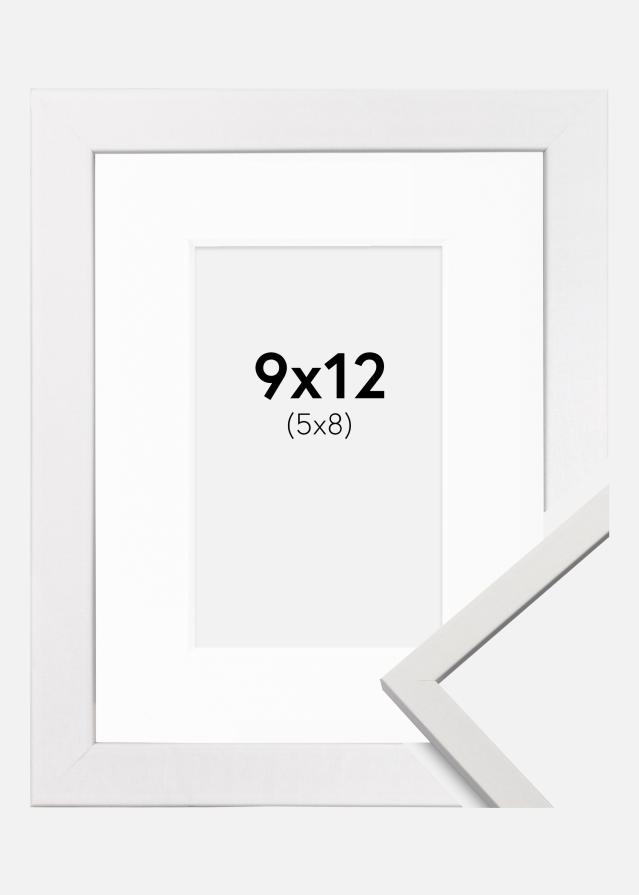 Ram med passepartou Rahmen Edsbyn Weiß 9x12 cm - Passepartout Weiß 6x9 cm