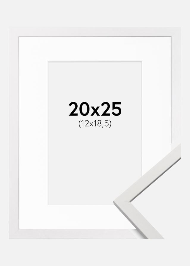 Ram med passepartou Rahmen Edsbyn Weiß 20x25 cm - Passepartout Weiß 13x19,5 cm