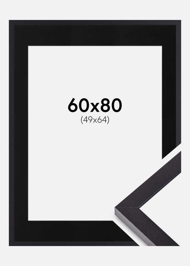 Ram med passepartou Rahmen Selection Schwarz 60x80 cm - Passepartout Schwarz 50x65 cm