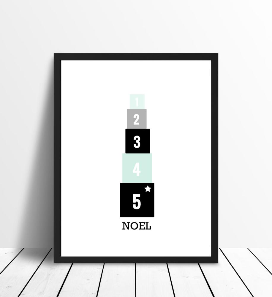 Personlig poster Blocks II Green