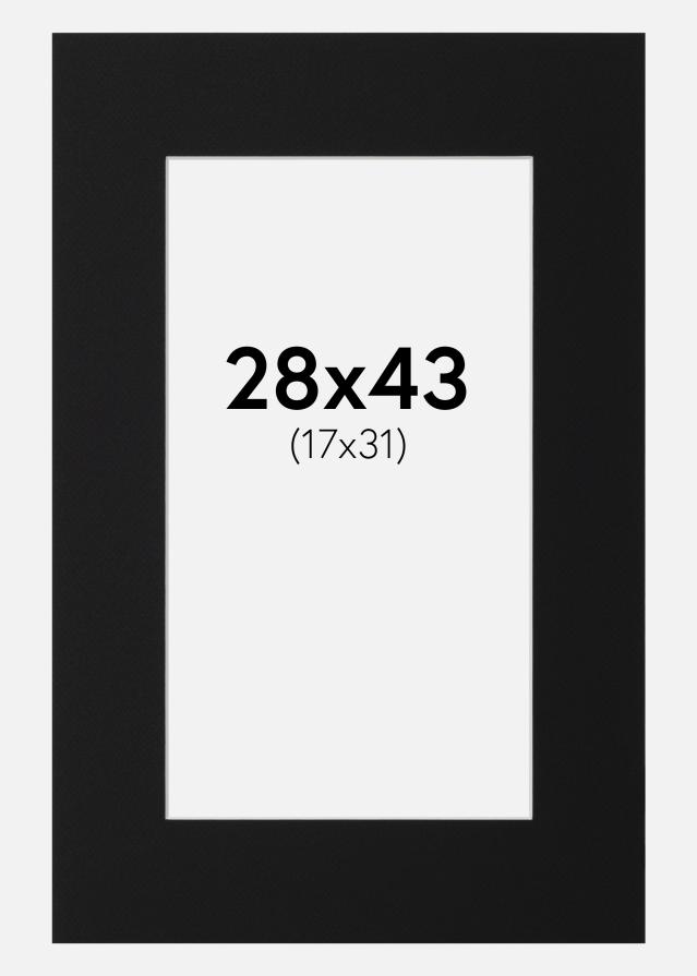 Artlink Passepartout Schwarz Standard (weißer Kern) 28x43 cm (17x31)
