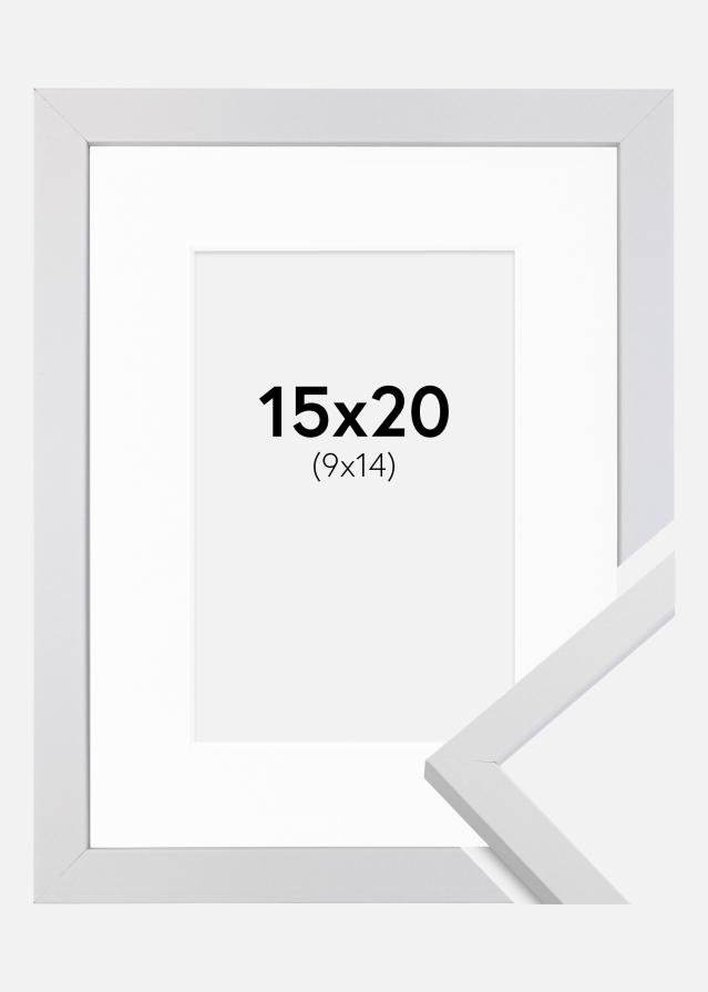 Ram med passepartou Rahmen Trendy Weiß 15x20 cm - Passepartout Weiß 10x15 cm