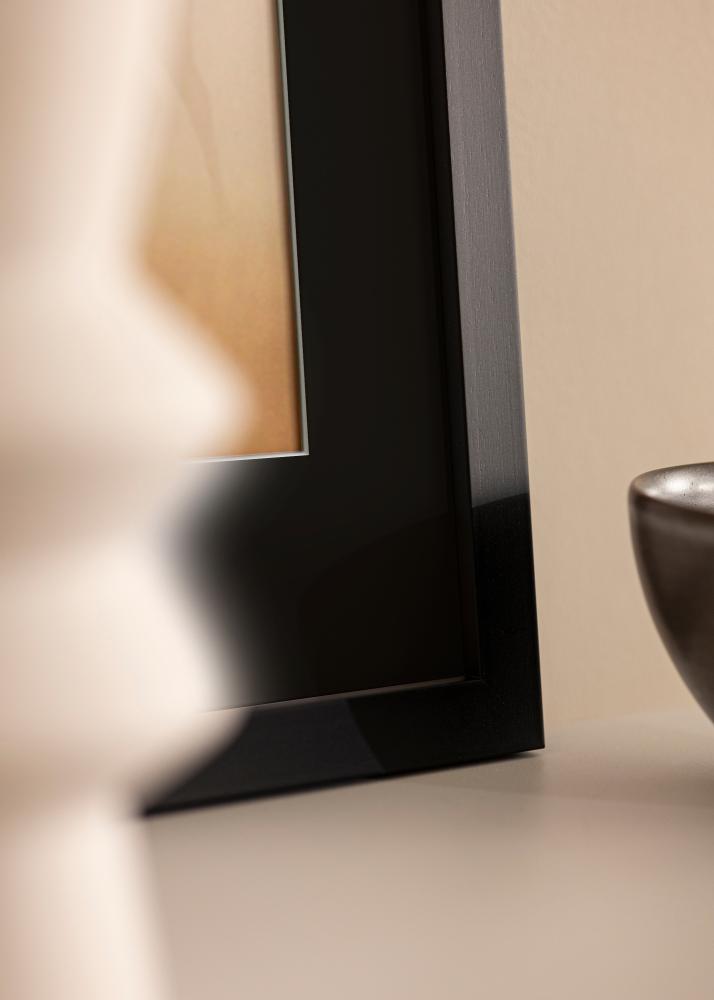 Ram med passepartou Rahmen Black Wood 50x60 cm - Passepartout Schwarz 40x50 cm