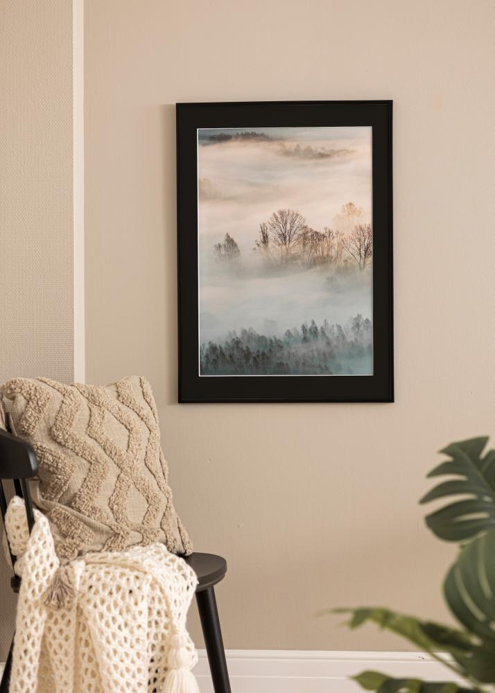 Ram med passepartou Rahmen New Lifestyle Matt Schwarz 30x40 cm - Passepartout Schwarz 21x29,7 cm