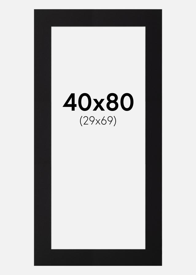 Artlink Passepartout Schwarz Standard (weißer Kern) 40x80 cm (29x69)