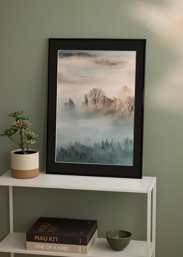 Ram med passepartou Rahmen New Lifestyle Matt Schwarz 30x40 cm - Passepartout Schwarz 21x29,7 cm