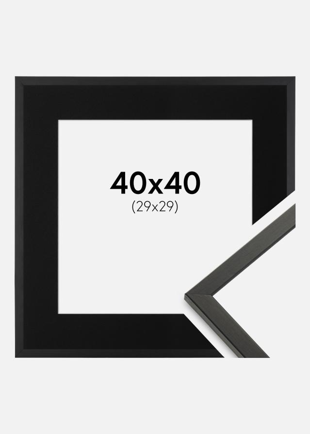 Ram med passepartou Rahmen Galant Schwarz 40x40 cm - Passepartout Schwarz 30x30 cm