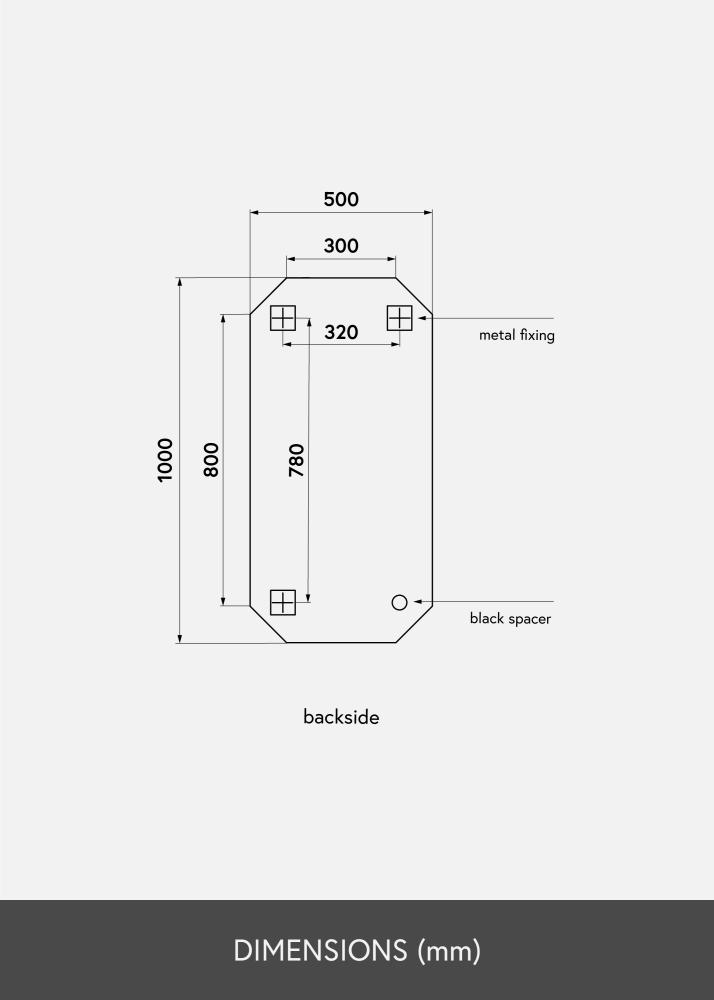 KAILA KAILA Spiegel Tall Octagon 50x100 cm