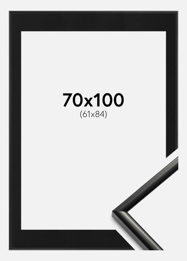 Ram med passepartou Rahmen New Lifestyle Schwarz 70x100 cm - Passepartout Schwarz 62x85 cm