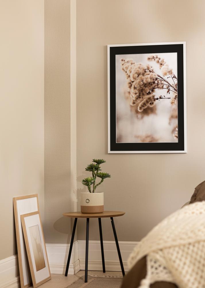 Ram med passepartou Rahmen Trendy Weiß 20x25 cm - Passepartout Schwarz 14x18 cm