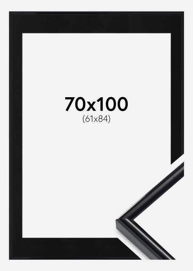 Ram med passepartou Rahmen Victoria Schwarz 70x100 cm - Passepartout Schwarz 62x85 cm
