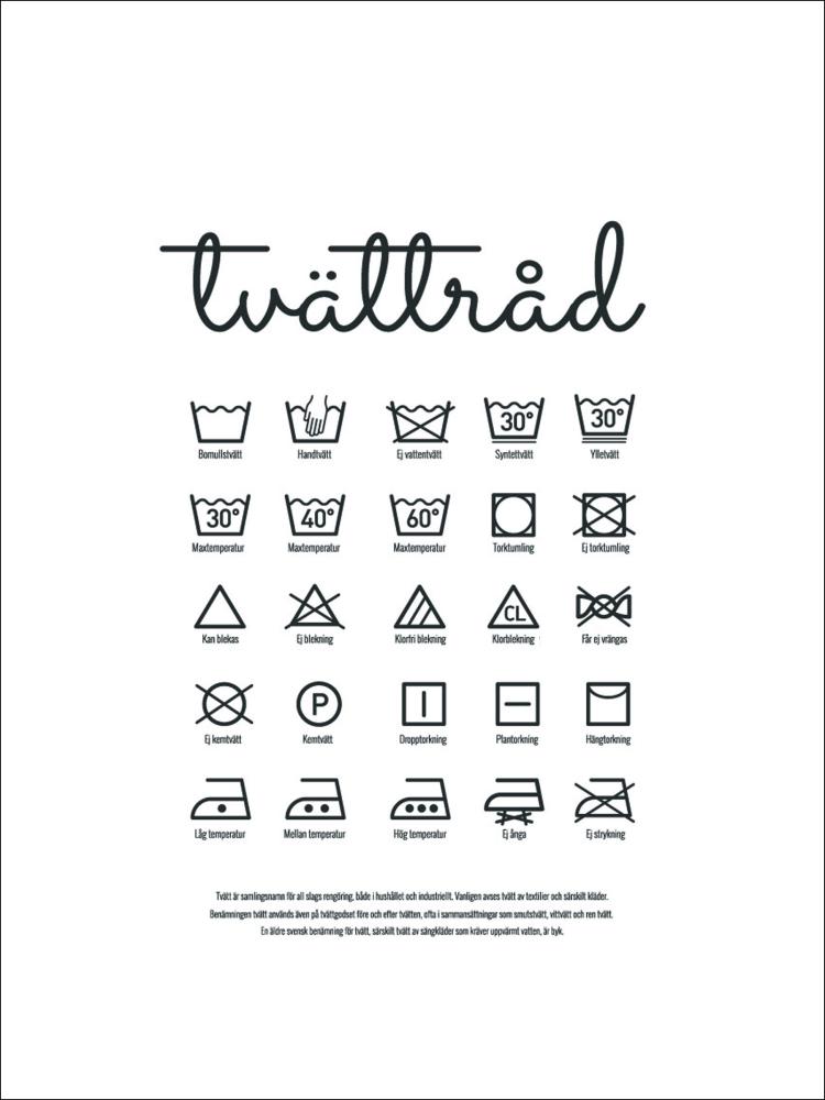 Bildverkstad Tvättråd - Weiß Poster