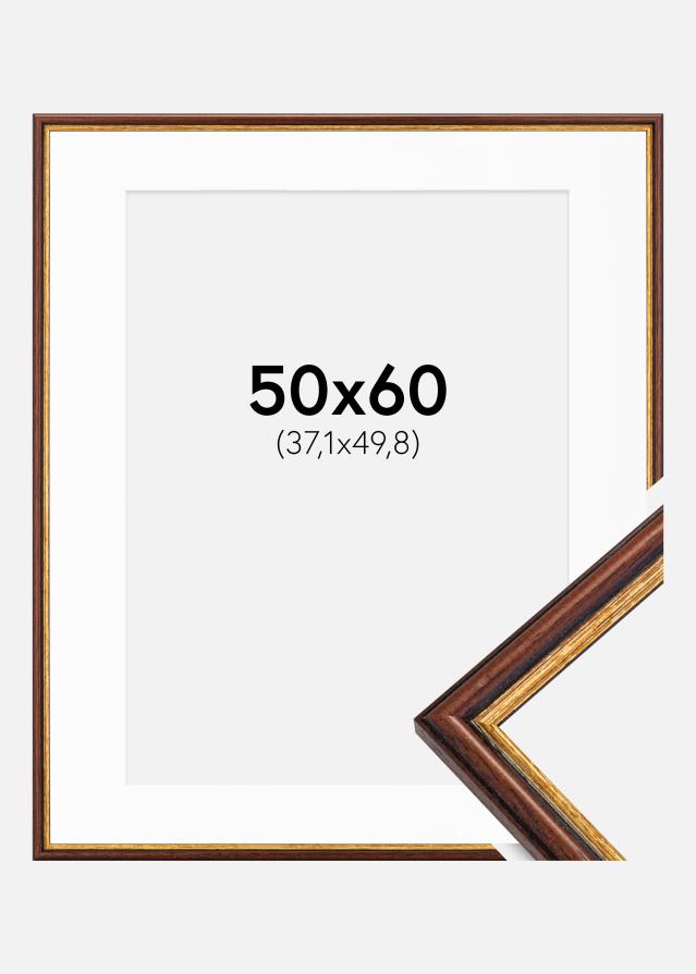 Ram med passepartou Rahmen Horndal Braun 50x60 cm - Passepartout Weiß 15x20 inches