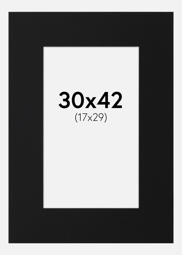 Artlink Passepartout Schwarz Standard (weißer Kern) 30x42 cm (17x29)