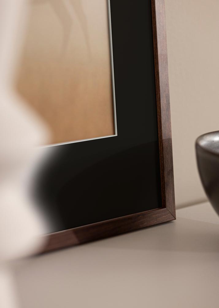 Ram med passepartou Rahmen Galant Walnuss 50x60 cm - Passepartout Schwarz 14x18 inches