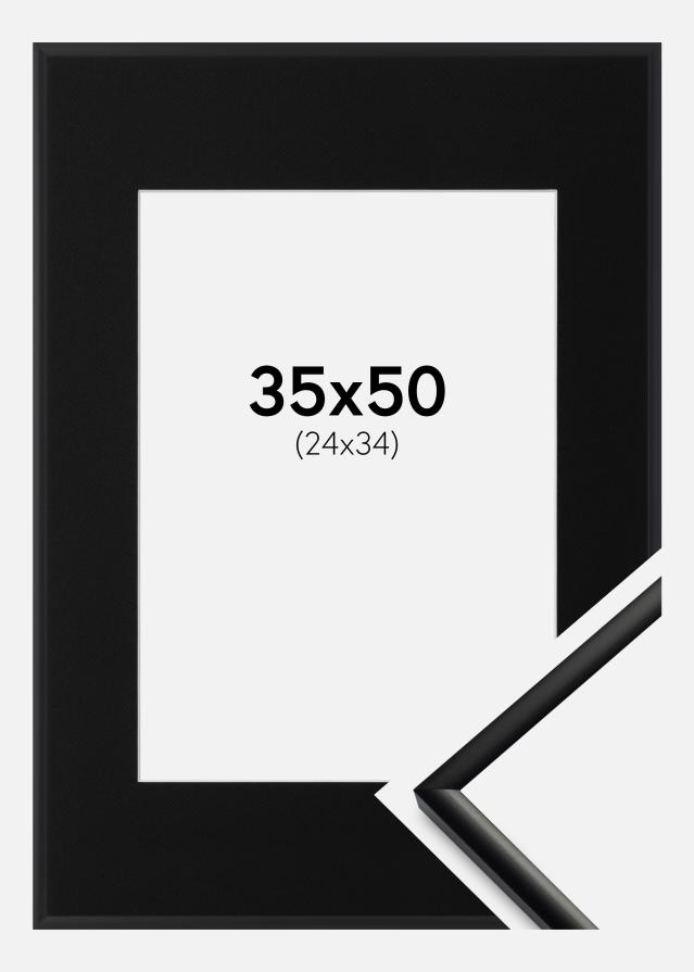 Ram med passepartou Rahmen New Lifestyle Matt Schwarz 35x50 cm - Passepartout Schwarz 25x35 cm