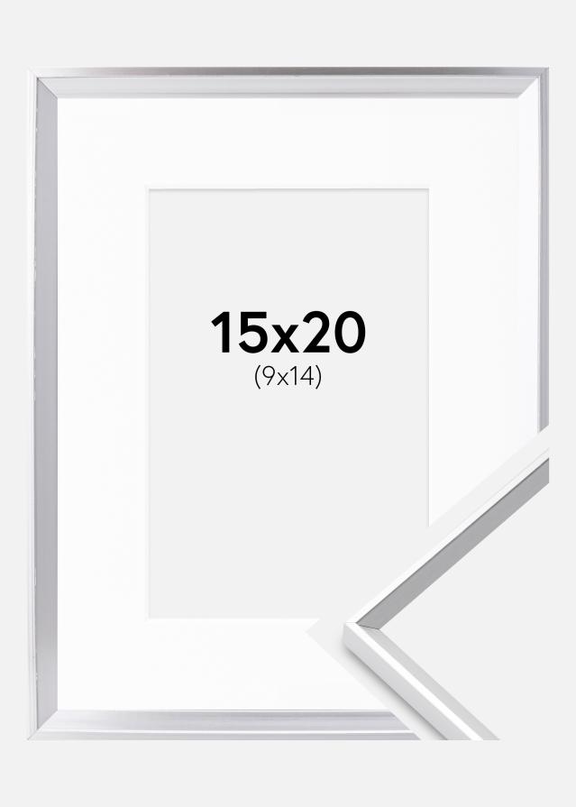 Ram med passepartou Rahmen Desire Silber 15x20 cm - Passepartout Weiß 10x15 cm