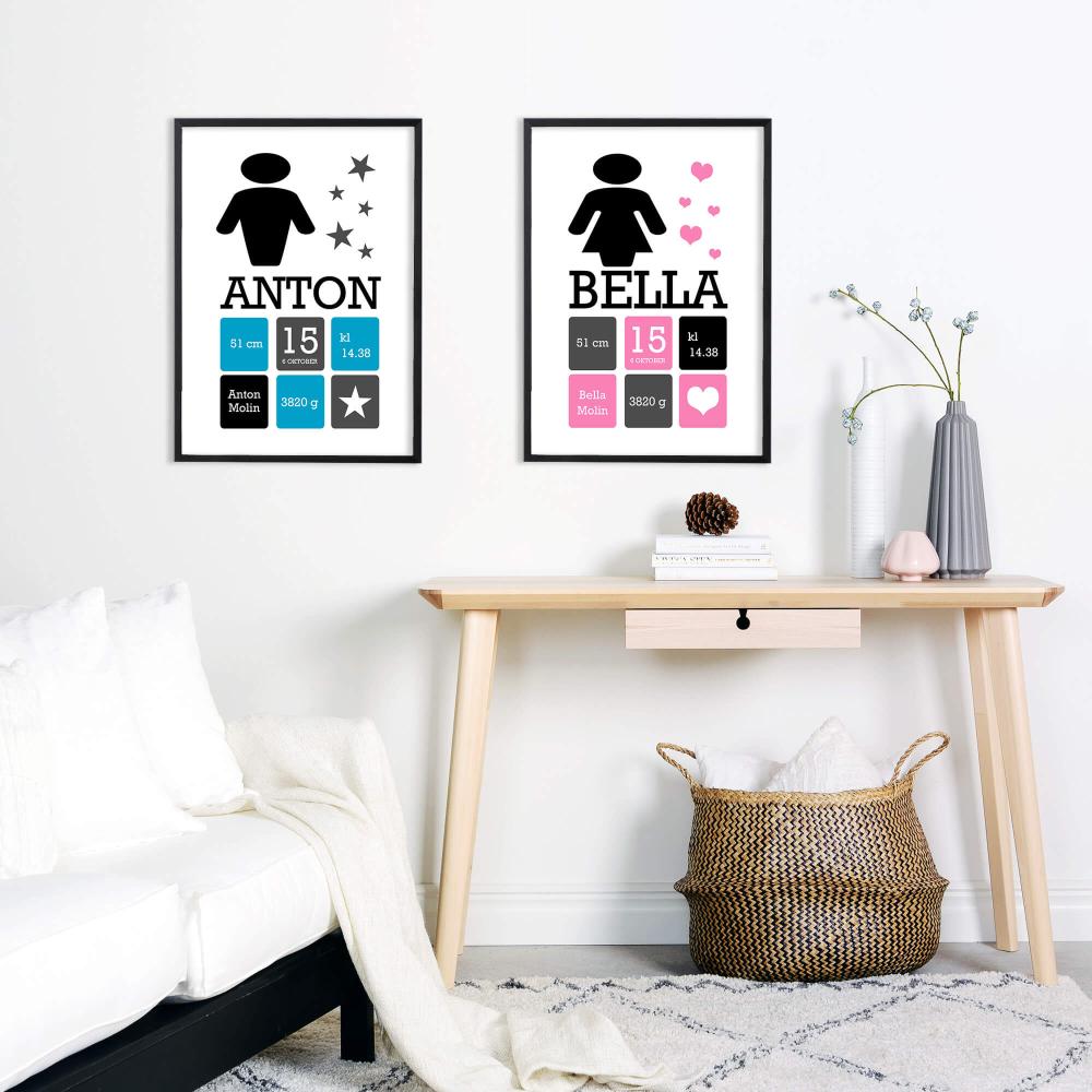 Personlig poster Girl - Pink