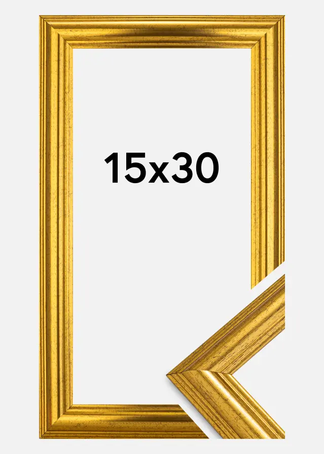 Jämtlands Ramfabrik Rahmen Västkusten Acrylglas Gold 15x30 cm