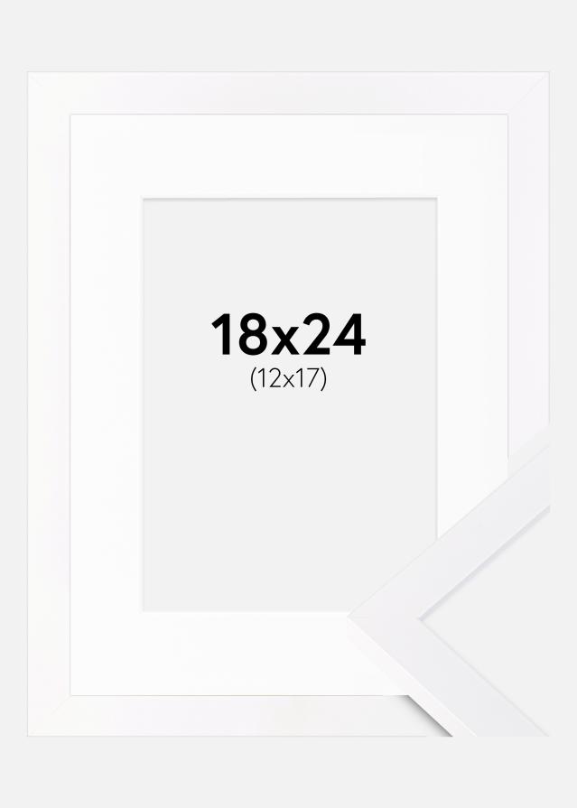 Ram med passepartou Rahmen Selection Weiß 18x24 cm - Passepartout Weiß 13x18 cm
