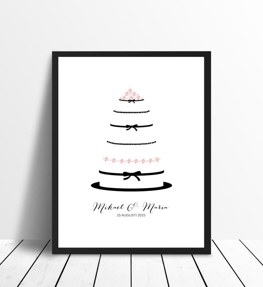 Personlig poster Wedding Cake - Pink