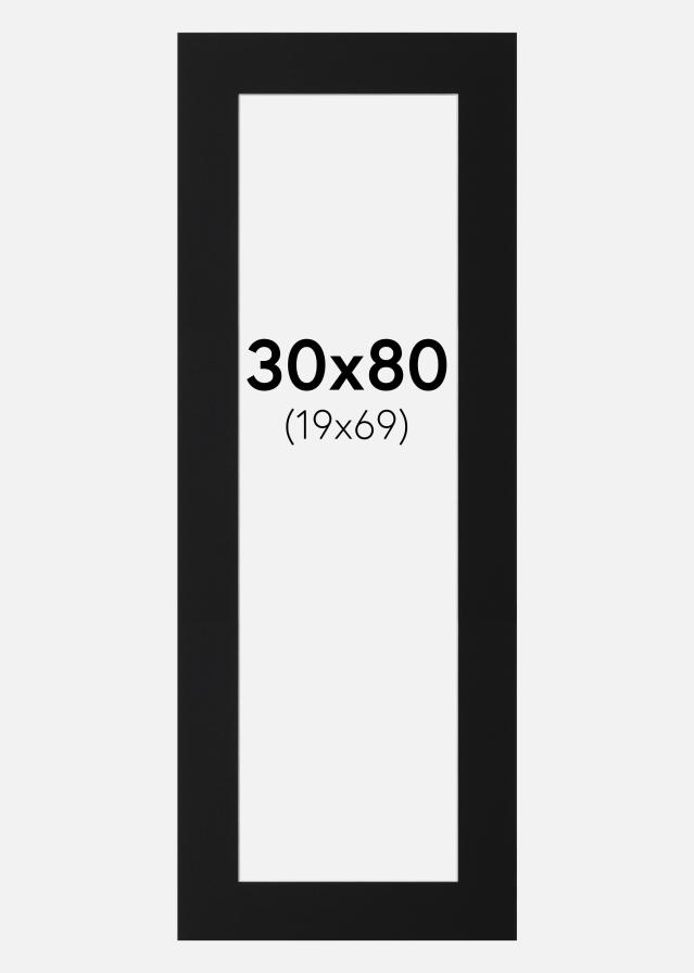 Artlink Passepartout Schwarz Standard (weißer Kern) 30x80 cm (19x69)