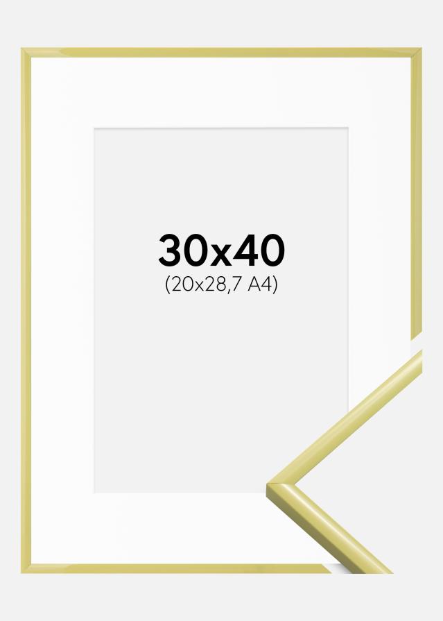 Ram med passepartou Rahmen New Lifestyle Hellgelb 30x40 cm - Passepartout Weiß 21x29,7 cm (A4)