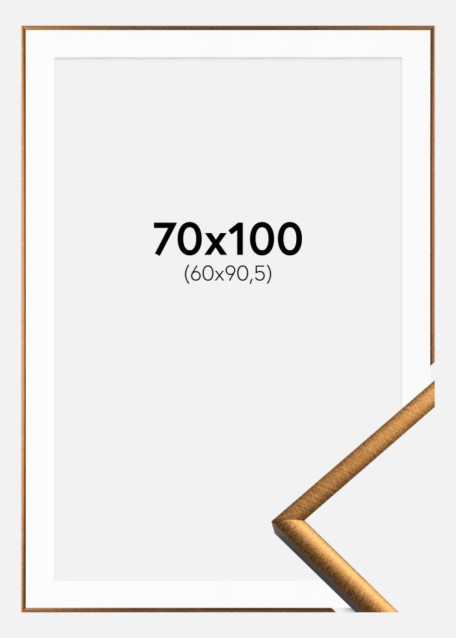 Ram med passepartou Rahmen New Lifestyle Bronze 70x100 cm - Passepartout Weiß 61x91,5 cm