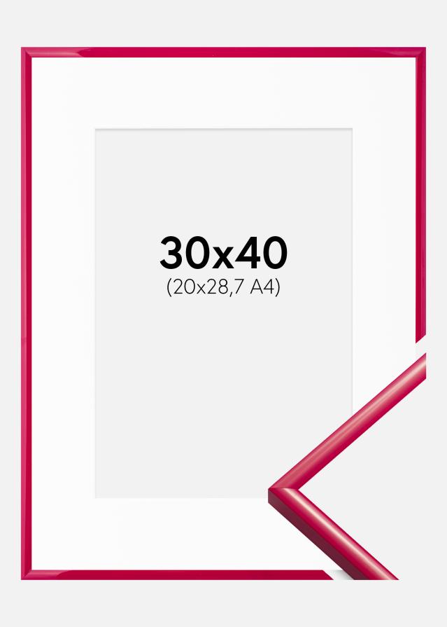 Ram med passepartou Rahmen New Lifestyle Rose 30x40 cm - Passepartout Weiß 21x29,7 cm (A4)