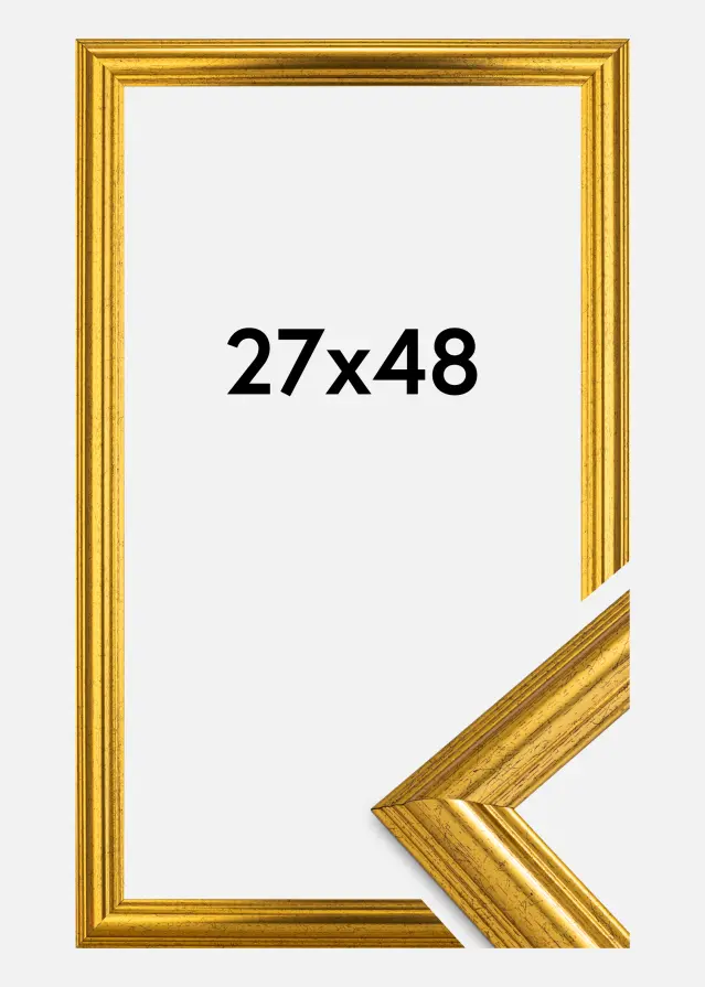 Jämtlands Ramfabrik Rahmen Västkusten Acrylglas Gold 27x48 cm