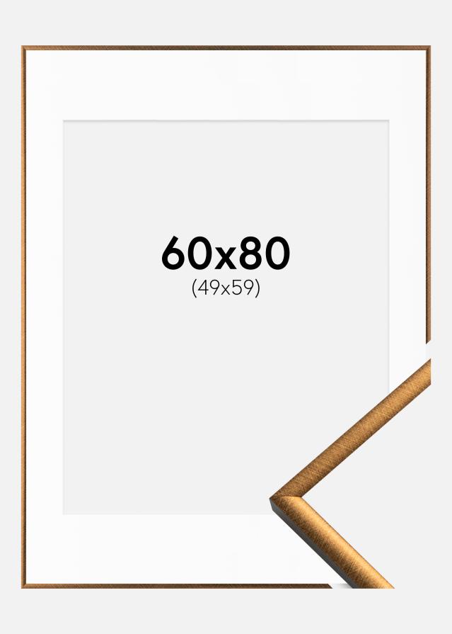 Ram med passepartou Rahmen New Lifestyle Bronze 60x80 cm - Passepartout Weiß 50x60 cm
