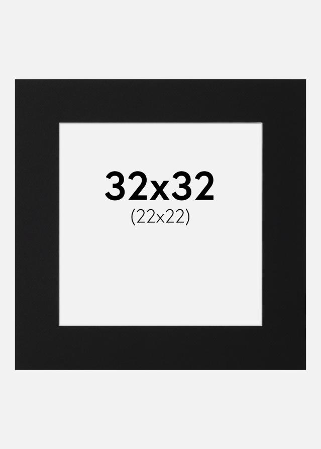 Artlink Passepartout Schwarz Standard (weißer Kern) 32x32 cm (22x22)