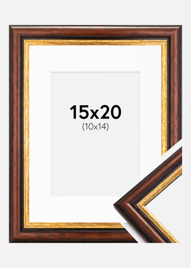 Ram med passepartou Rahmen Siljan Braun 15x20 cm - Passepartout Weiß 11x15 cm