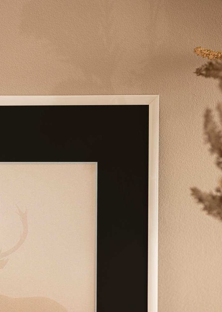 Ram med passepartou Rahmen New Lifestyle Weiß 70x100 cm - Passepartout Schwarz 24x36 inches