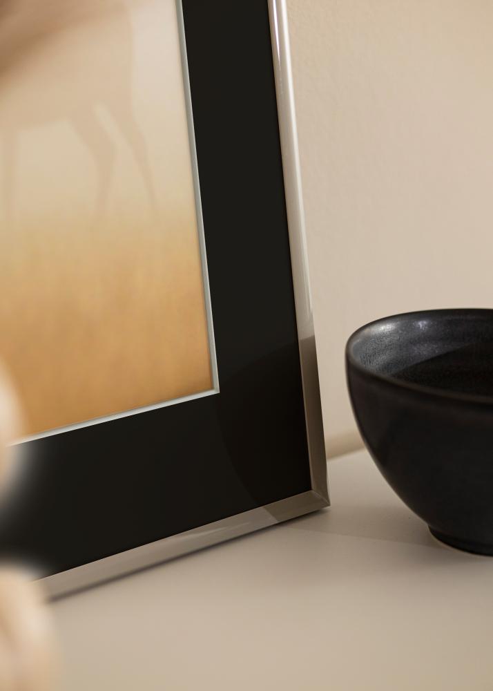 Ram med passepartou Rahmen New Lifestyle Earth Grey 70x100 cm - Passepartout Schwarz 24x36 inches