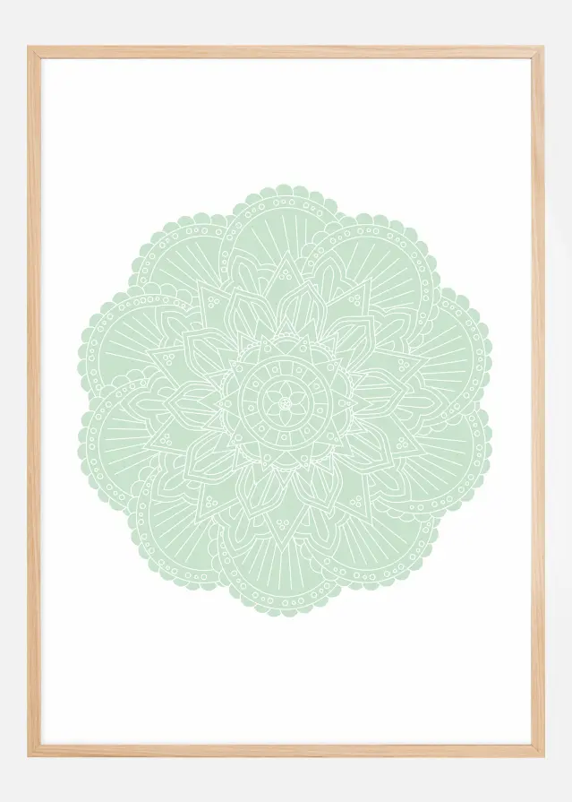 Bildverkstad Abstract Green Mandala Poster