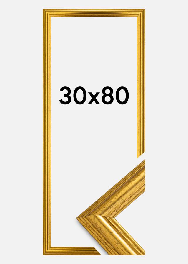 Jämtlands Ramfabrik Rahmen Västkusten Acrylglas Gold 30x80 cm