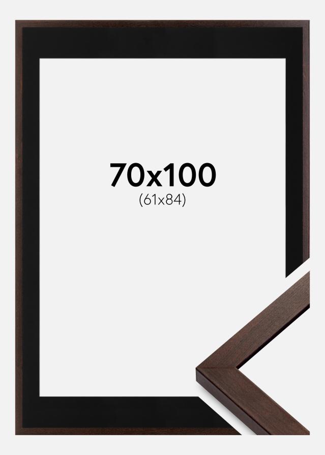 Ram med passepartou Rahmen Selection Walnuss 70x100 cm - Passepartout Schwarz 62x85 cm